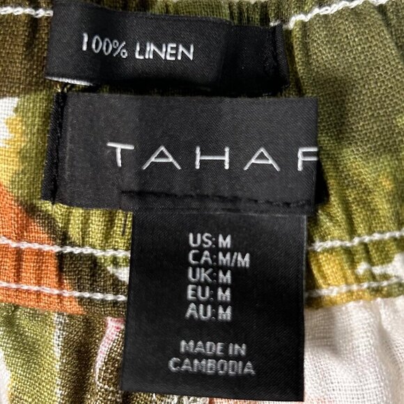 Tahari Size Medium Linen Tropical Pant Crop Travel Lightweight - Picture 4 of 6